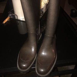 Gucci GG black rain boots
